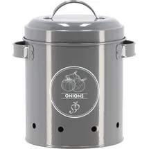 Esschert Design Vorratsdose für Zwiebeln Anthrazit aus Metall