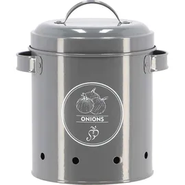 Esschert Design Vorratsdose für Zwiebeln Anthrazit aus Metall