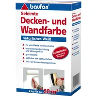 Baufan Geleimte Wandfarbe Weiß 2 l