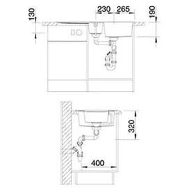 Blanco Metra 6 S felsgrau + Excenterbetätigung