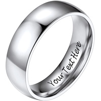 PROSTEEL Herren Edelstahl personalisiert Bandring 6mm breit Größe 67 Simpel hochglanzpoliert Partnerring Ehering für Männer Minimalist Verlobungsring Trauring Modeschumck Accessoire