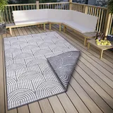 HANSE HOME Pangli Wendeteppich", silber, B:80cm H:5mm L:150cm, Polypropylen (PP), Teppiche, Outdoorteppich, In-& Outdoor, Teppich, Wetterfest, Balkon, Garten, Wohnzimmer, Modern