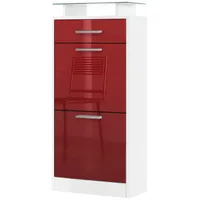 Vladon Schuhschrank, Bordeaux, Holzwerkstoff, 46x104x23 cm, Garderobe, Schuhaufbewahrung, Schuhschränke