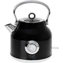 Adler Retro-Design Wasserkocher 1,7 l Schwarz