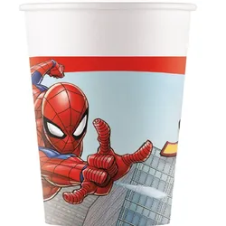 Party Pappbecher 200 ml 8 Stück Spiderman Crime Fighter