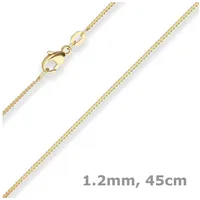 Schmuck Krone Goldkette 1,2mm Panzerkette aus 585 Gelbgold 45cm, Gold 585 goldfarben