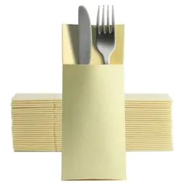ornamensa Softpoint Besteckservietten Bestecktaschen creme