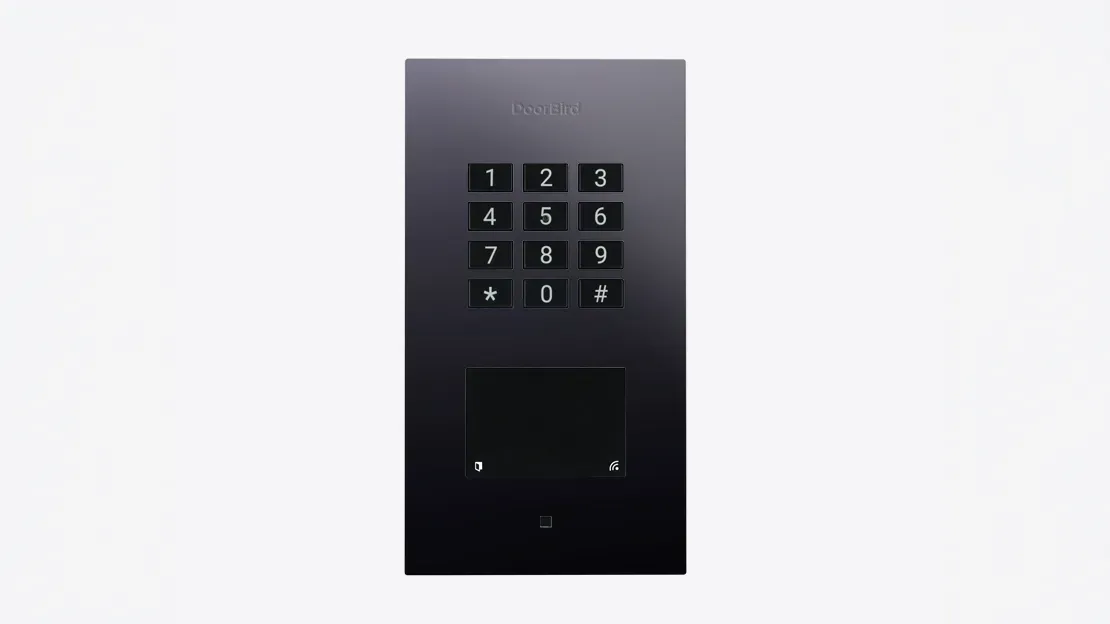 DoorBird A1121 Unterputz IP Zutrittskontrollsystem Titan-Optik als PVD Beschichtung, Edelstahl V4A, hochglanzpoliert