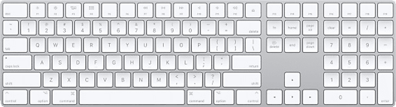 APPLE MQ052LB/A Magic Keyboard mit Ziffernblock US ENG, Tastatur, Scissor, kabellos, Silber