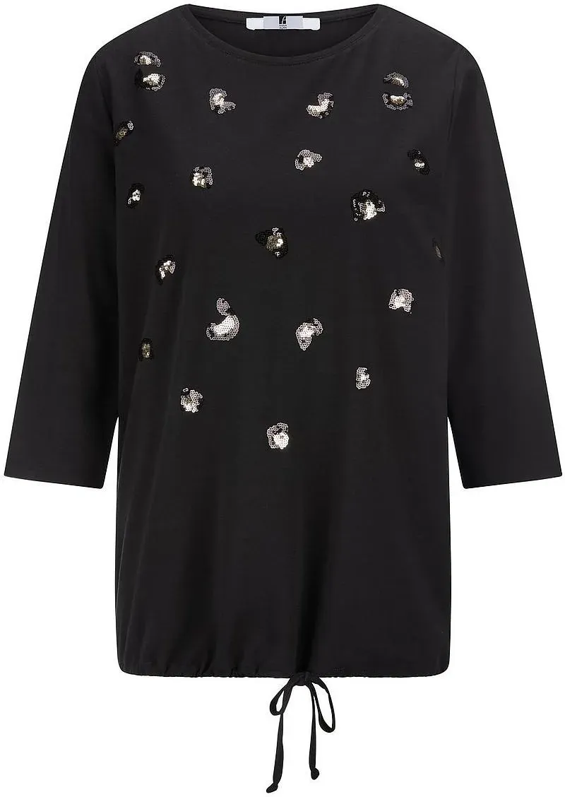Rundhals-Shirt 3/4-Arm Anna Aura schwarz, 52