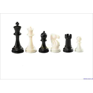 Philos Schachfiguren Nerva, Königshöhe 95 mm, Kunststoff, gewichtet, schwarz weiss, im Polybeutel