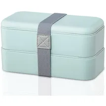 xavax Lunchbox 2 Stück, stapelbar, auslaufsicher, je Bentobox 500 ml, Pastellblau