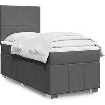 vidaXL Boxspringbett mit Matratze Dunkelgrau 140x200 cm Stoff