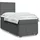 vidaXL Boxspringbett mit Matratze Dunkelgrau 140x200 cm Stoff