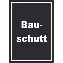 Bauschutt Mülltrennung Aufkleber mit Text A2 (420x594mm)