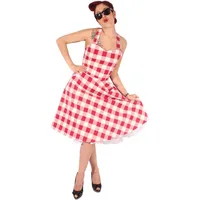 SugarShock Damen Gingham Rockabilly Swing Kleid 148263605 Rot S - S