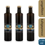 3 x Leinöl - Lausitzer Gold (kaltgepresst ungefiltert Premium Leinöl), 3 x 500ml