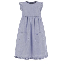 modAS Sommerkleid Kinder Kleid gestreift mit Rüschen – Mädchenkleid mit Streifen blau|weiß