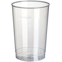 Papstar 40er-Pack Mehrweg-Trinkbecher PP 0,2L transparent transparent, 9.8 cm