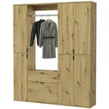 inn.furn Garderoben-Set Eiche 152 cm - 2 Jahre Gewährleistung - mind. 14 Tage Rückgaberecht - Braun
