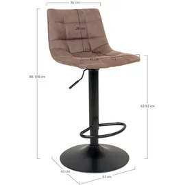 House Nordic Barhocker-Set 43 x 88-108 x 45 cm Hellbraun