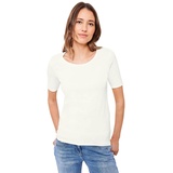 Cecil Damen Style Lena Basic T-Shirt Baumwolle, Vanilla White, L