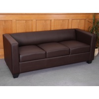 Mendler 3er Sofa Couch Loungesofa Lille ~ Kunstleder, coffee