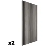 TecTake GmbH tectake Akustikpaneele Sonic Wall II Schallabsorber MDF Echtholzfurnier Schalldämmung Raumakustik Eiche hellgrau 110x50cm 2er Set