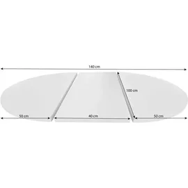 beautysofa Runder Tisch LAURA Ø 100–140 cm ausziehbar, Metallbeine, Loft-Stil, Farbe: Kaschmir/Schwarz - Beige/Schwarz