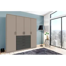 WIMEX Drehtürenschrank Cottbus 180 x 199 x 58 cm Grau/Weiß