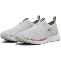 Puma Softride Remi Slip-On Knit Wn'S Road Running Shoes, Ash Gray-Puma White-Rose Gold, 37.5 EU