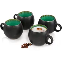 sänger Palm Beach Cappuccinotassen Set 4-tlg. grün/schwarz