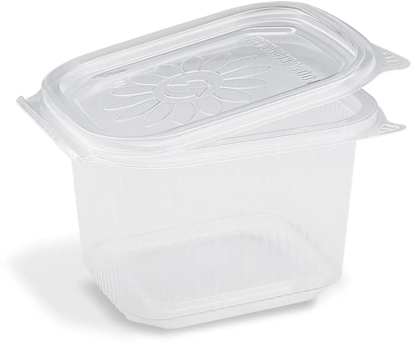 Feinkostbecher mit fixem Deckel Ripboxx Tiny klar PP 127x108x86mm 500ml, 50 Stk.
