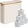 Relaxdays Toilettenpapier Aufbewahrung, 12 Rollen, HxBxT: 38 x 43 x 17 cm, Stoff, Bambus, Klopapier Korb, Vorrat, beige