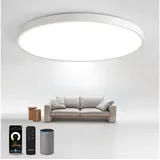 JDONG 54W LED Deckenlampe Dimmbar mit Fernbedienung 3000K-6500K Ultra Dünn Ø50x4CM Flach Runde Deckenleuchte kompatibel mit Alexa Google Home Wifi Lampe für Wohnzimmer Schlafzimmer