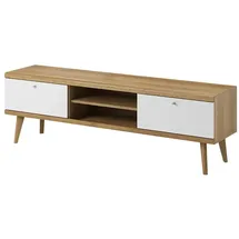 Selsey Scandi TV-Lowboard 160 x 50 x 40 Eiche/Weiß Matt Holz/MDF