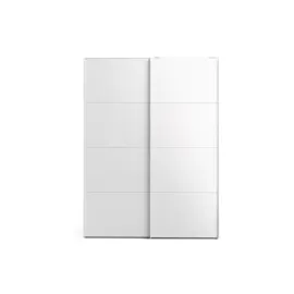 VCM Veto Schiebetürenschrank B150 cm 2 Türen weiß und weiß hochglanz.