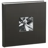Hama Fotoalbum Jumbo 30x30 cm (Fotobuch mit 100 weißen Seiten, Album für 400 Fotos zum Selbstgestalten und Einkleben) schwarz