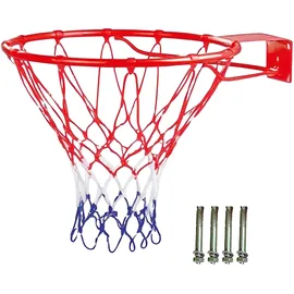 Relaxdays Basketballkorb 45cm zur Wandmontage, & Dübel, Outdoor geeignet, Ø: 45 cm, Basketballring Eisen, orange