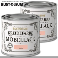 Rust-Oleum 2 x 125 ml Kreidefarbe Möbellack Koralle Shabby Chic Chalky Rustoleum