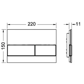 TECE TECEsquare Betätigungsplatte Glas für Zweimengentechnik