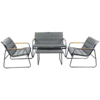 VCM 4-tlg Gartenmöbel Set Sitzgruppe Essgruppe 1xTisch, 2x Stühle,