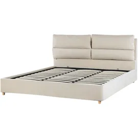 Beliani Polsterbett Beige Textil, 180x200 cm