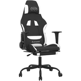 vidaXL Gaming-Stuhl mit Massage & Fußstütze Schwarz und Weiß