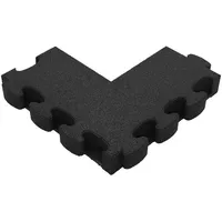 Gum-tech Negatives Eckstück ""Gerade"" für Fallschutzplatten, Schwarz, 8 cm