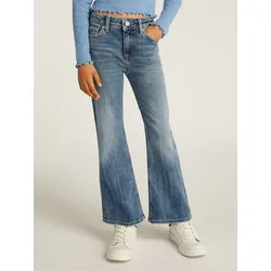Bootcut-Jeans TOMMY HILFIGER "FLARE VINTAGE", Mädchen, Gr. 16 (176), N-Gr, blau (vintage), Denim/Jeans, Obermaterial: 99% Baumwolle, 1% Elasthan, unifarben, ausgestellt, Jeans, in Vintage-Waschung