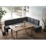 exxpo - sofa fashion Eckbank EXXPO - SOFA FASHION "Intenso, modern, 263/198 cm (B/T)", grau (anthrazith), B:264cm H:92cm T:198cm, NaturLeder;Strukturstoff (Zusammensetzung: Polyester 100%);Luxus-Microfaser (Zusammensetzung: Aufgeflockte 100% Polyester Schicht mit