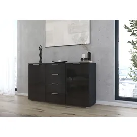 OTTO home Kombikommode 120 x 81 x 42 cm Graumetallic / Hochglanz Effektgrau