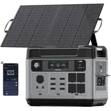 OUKITEL Solargenerator 3200W mit 100W Solarpanel, 2048Wh Tragbare Powerstation (6400W Peak), LiFePO4 Batterie, 220V-240V, 1 Std Schnellladung, für OutdoorCamping, Reise, Stromausfälle