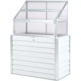 Beliani Mini-Gewächshaus Aluminium Cremeweiß Polycarbonat 4 mm 0,74 m2